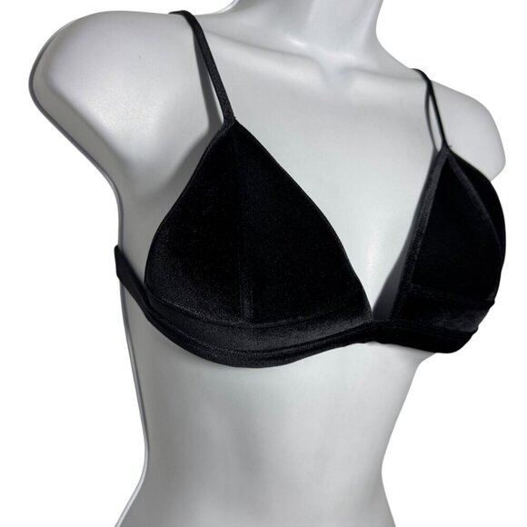 TRIANGL Tootsie Moody Skies Black Velvet Bikini top size medium - Picture 3 of 8